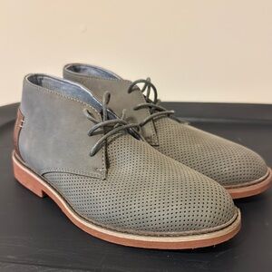 Kid’s Gray Leather Chukka Boots